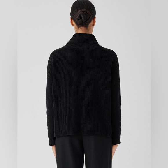NWT Eileen Fisher Organic Cotton Chenille Turtleneck Top - Picture 3 of 5